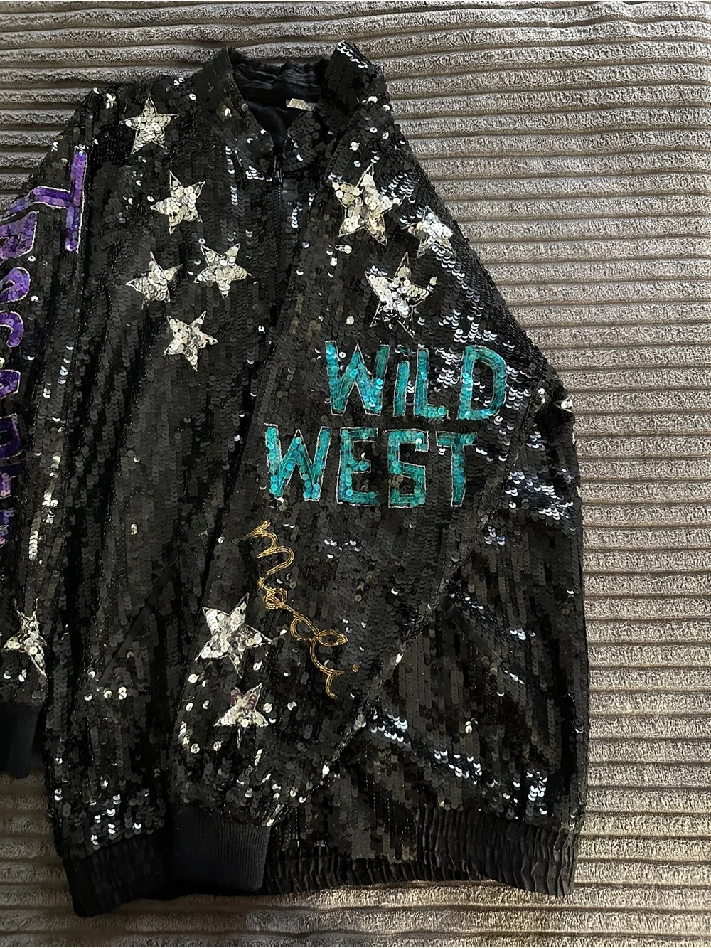 Vintage MODI Silk Sequin Jacket- Brown Derby Coconut Grove- Hollywood Art Wear